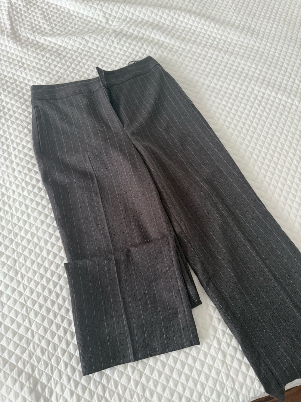 Classic dark grey Wide-Leg Pants,brand new